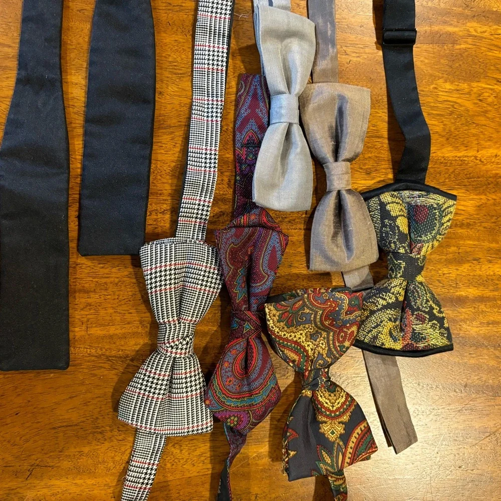 7- Vintage Silk Bow Ties from the 1960s to the 90’s! - Picture 5 of 6